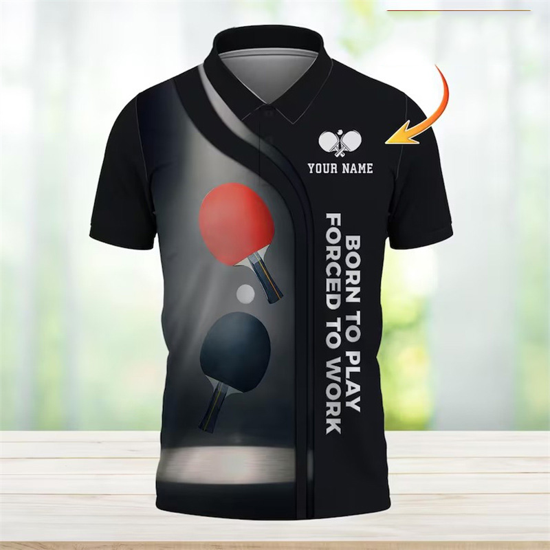 남성용 맞춤형 이름 핑퐁 폴로 셔츠, 스포츠 캐주얼 3 - Table Tennis Name 리뷰 및 가격