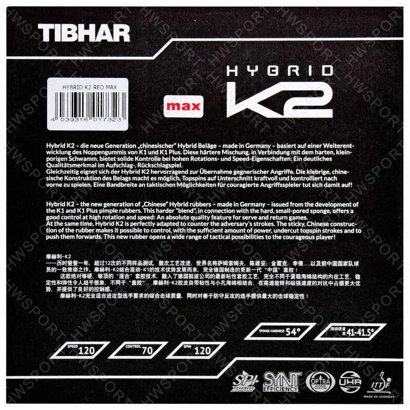 TIBHAR 하이브리드 K2 탁구 고무, 탁구 고무 탑 - Table Tennis Hybrid Rubbers 리뷰 및 가격